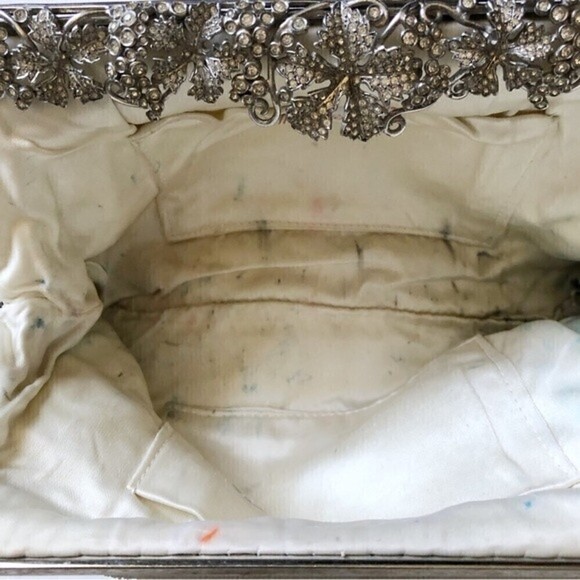 Vintage 50s Walborg Microbeaded Rhinestones Clutch France - Picture 11 of 14